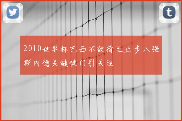 2010世界杯巴西不敌荷兰止步八强斯内德关键破门引关注